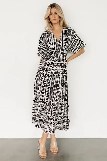 Retro Stripe Short Sleeve Dress