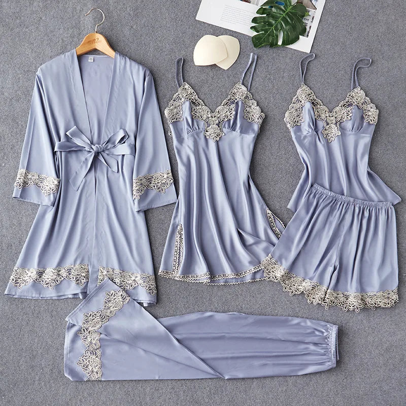 5 Piece Pajamas Set Women