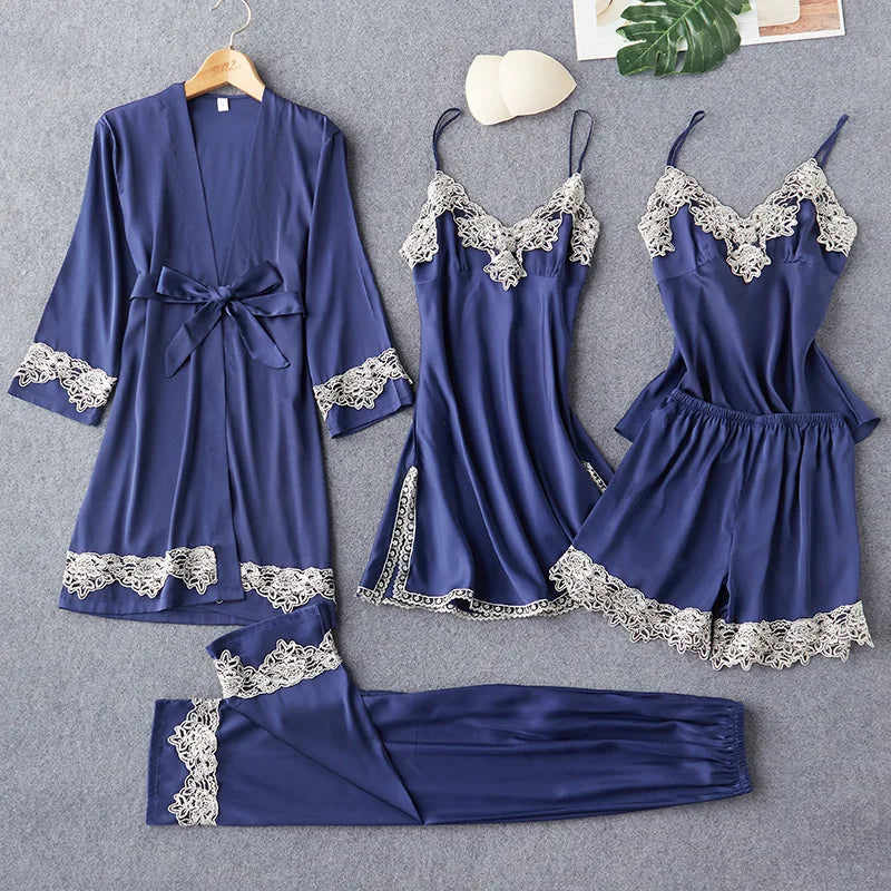 5 Piece Pajamas Set Women