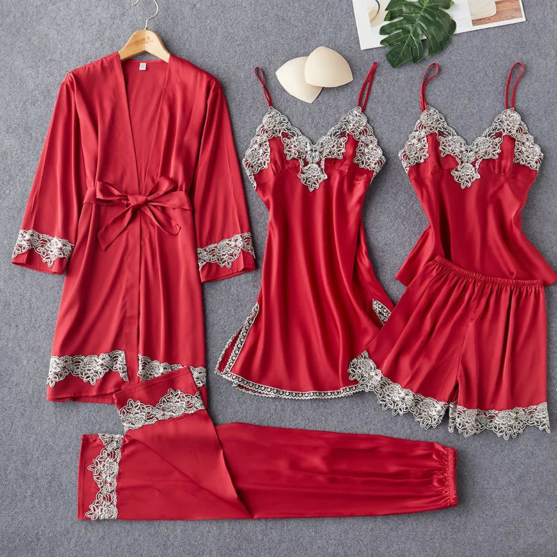 5 Piece Pajamas Set Women