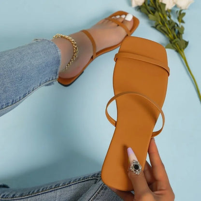Thin Strap Womens Sandals Flats