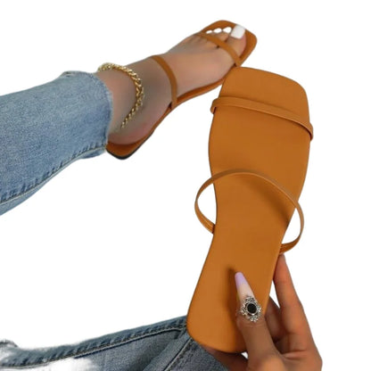 Thin Strap Womens Sandals Flats