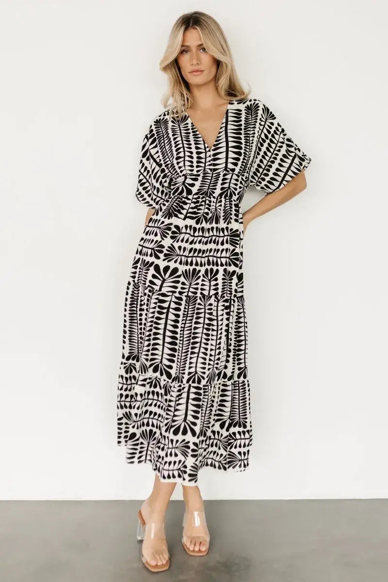 Retro Stripe Short Sleeve Dress